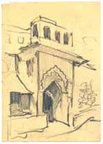 sketch of village