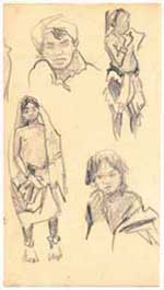 sketches of tribal people