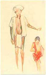 sketches of tribal people