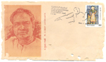 Postcard having Kumar Gandharva's sketch